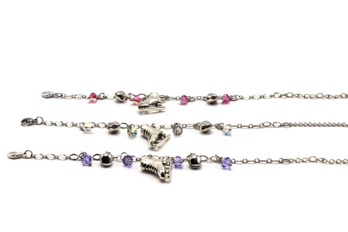 Ice Skating Jewelry - Bracelet with Lilac Charms