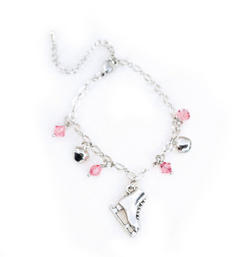 Ice Skating Jewelry - Bracelet with Pink Charms