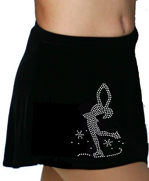 ChloeNoel K01 Aline Skate Skirt w/ Mini Blue Ribbon Crystals