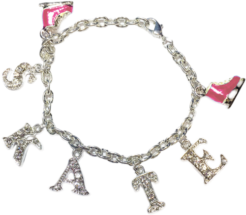 CnloeNoel Crystal Skate Bracelet (Silver/Pink)