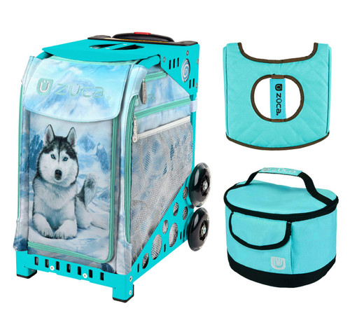 Zuca Sport Bag - Husky with Gift  Turquoise/Brown Seat Cover and Turquoise Lunchbox (Turquoise Frame)