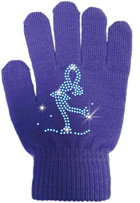 ChloeNoel Ice Skating Gloves - GV22 (Mini Lay-Back Skater Crystals)