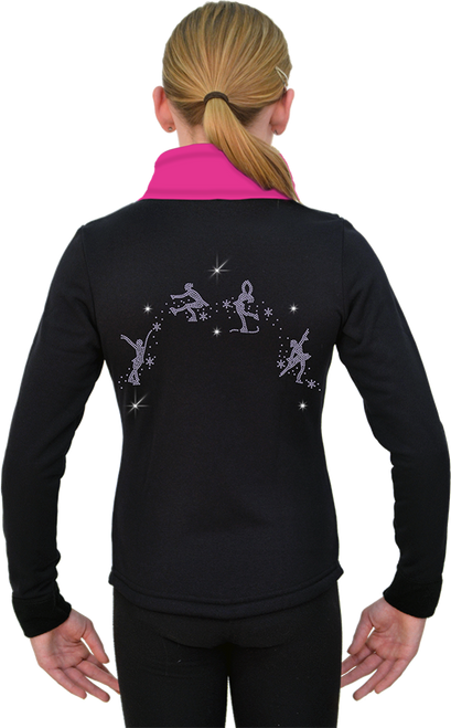 ChloeNoel JS883P Contract Elite Polartec Spiral Fleece Figure Skating Jacket with Crystals Combinations