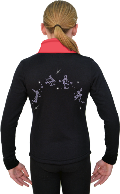 ChloeNoel JS883P Contract Elite Polartec Spiral Fleece Figure Skating Jacket with Crystals Combinations