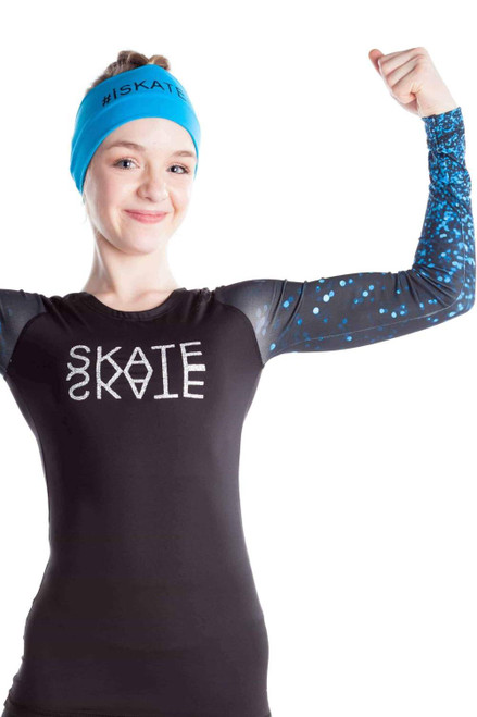 Elite Xpression - Black Shirt with Sublimated Sleeves - Blue Sparkle