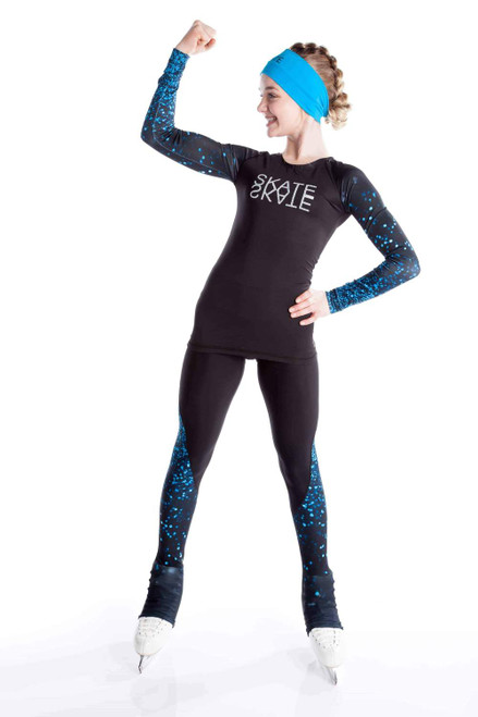 Elite Xpression - Black Shirt with Sublimated Sleeves - Blue Sparkle