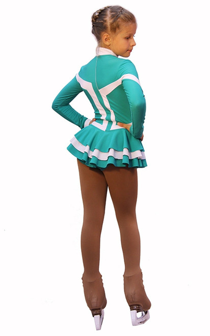 IceDress Figure Skating Outfit - Thermal -Choctaw (Mint with White Line)