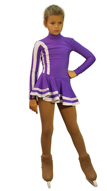 IceDress Figure Skating Outfit - Thermal - Star (Purple and White)
