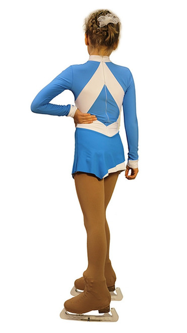 IceDress Figure Skating Outfit - Thermal - Oriental-2 (Blue and White)