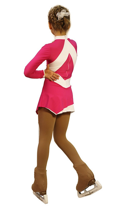 IceDress Figure Skating Outfit - Thermal - Oriental-2 (Fuchsia and White)