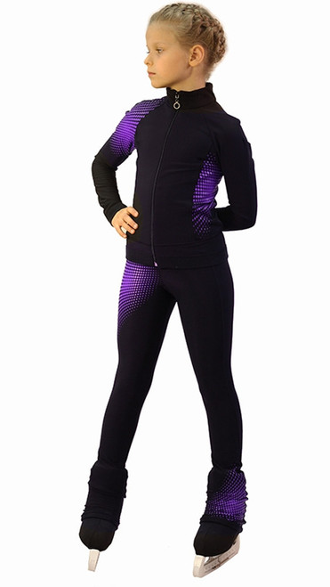 IceDress Figure Skating Outfit - Thermal -Disco (Black and Violet)