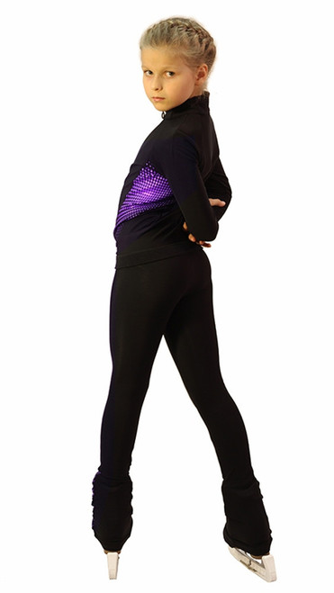 IceDress Figure Skating Outfit - Thermal -Disco (Black and Violet)