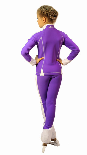IceDress Figure Skating Outfit - Thermal -Bracket  (Violet with White Line)