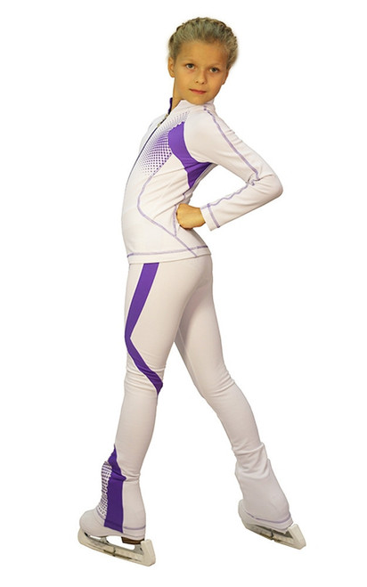 IceDress Figure Skating Outfit - Thermal -Euler (White and Purple)