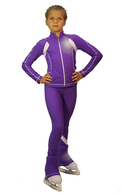 IceDress Figure Skating Outfit - Thermal -Euler (Purple and White)