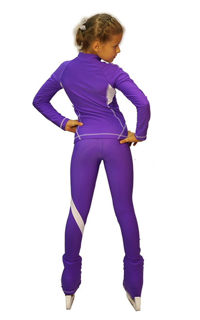 IceDress Figure Skating Outfit - Thermal -Euler (Purple and White)
