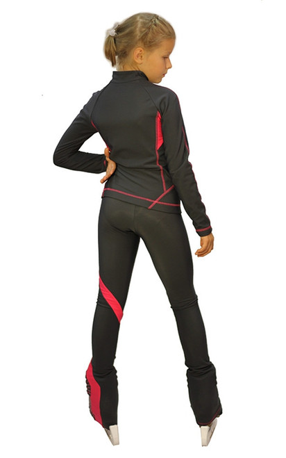 IceDress Figure Skating Outfit - Thermal -Euler (Gray and Raspberry)