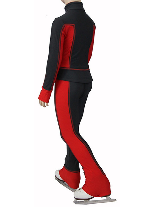 IceDress Figure Skating Outfit - Thermal - Squares (Red)