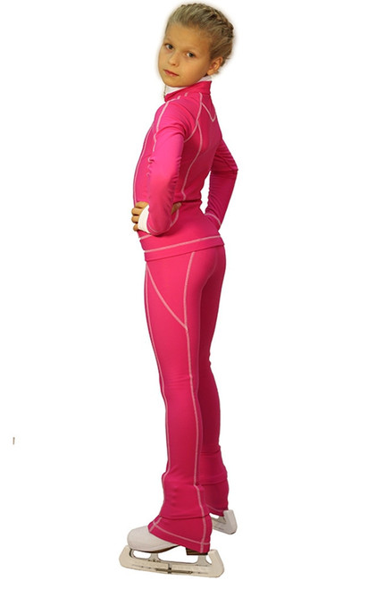 IceDress Figure Skating Jacket -Todes(Fuchsia with White Line)