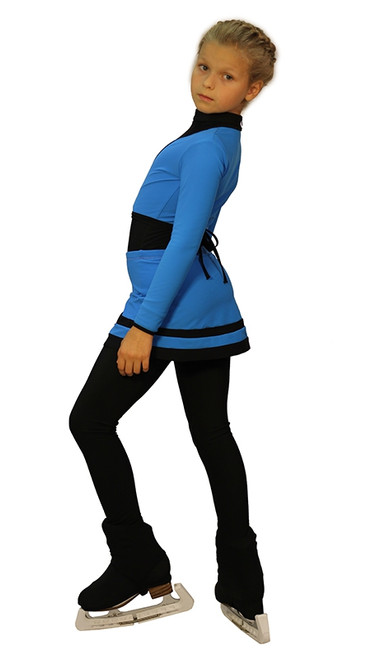IceDress - Figure Skating Skirt s -Line (Blue and Black)