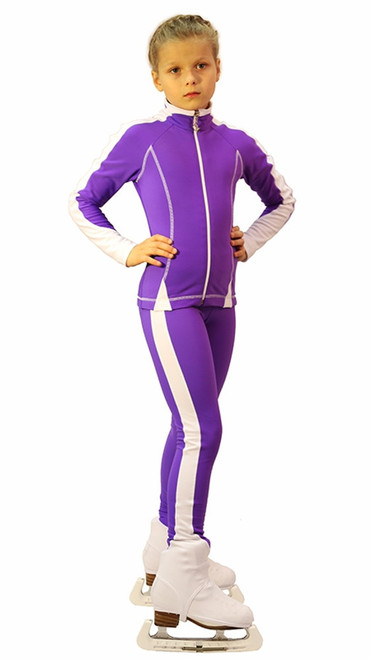 IceDress Figure Skating Pants -Bracket  (Violet with White Line)