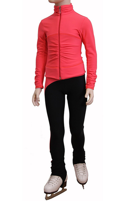 IceDress Figure Skating Pants - Drape-2 (Coral)