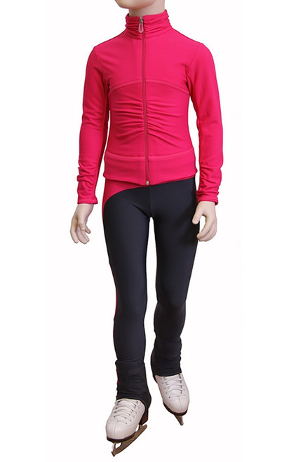 IceDress Figure Skating Pants - Drape-2 (Raspberry)