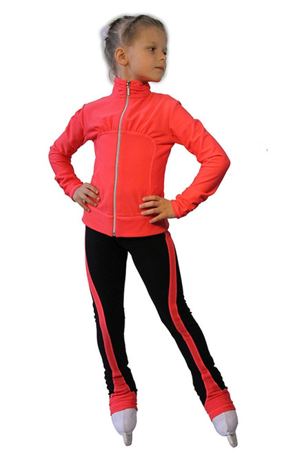 IceDress Figure Skating Pants - Drape-3 (Coral)