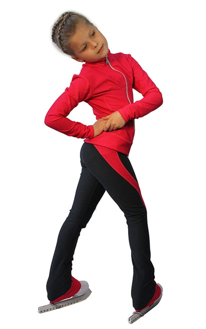 IceDress Figure Skating Pants - Drape-3 (Raspberry)