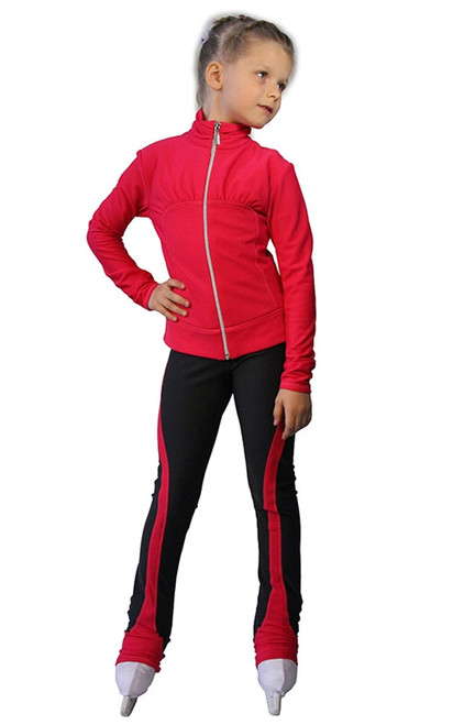 IceDress Figure Skating Pants - Drape-3 (Raspberry)