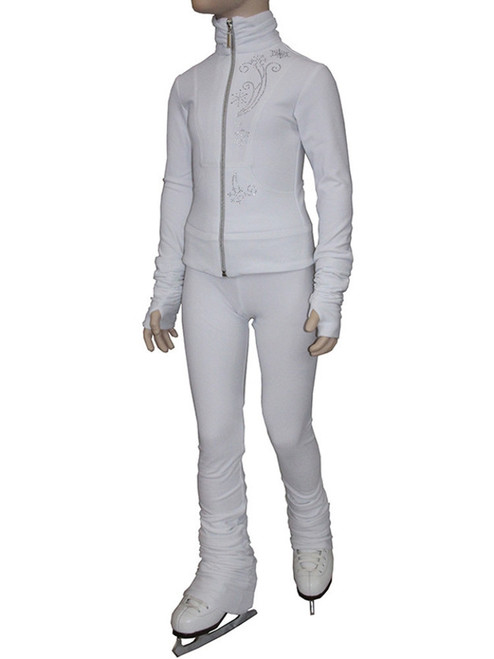 IceDress Figure Skating Pants - Drape (White)