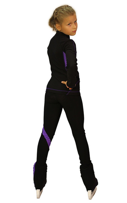 IceDress Figure Skating Thermal Pants -Euler (Black and Purple)