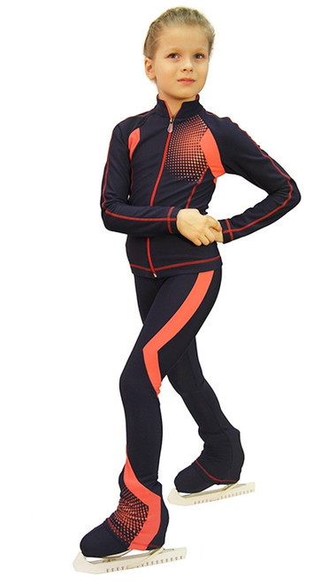 IceDress Figure Skating Pants -Euler (Gray and Coral)