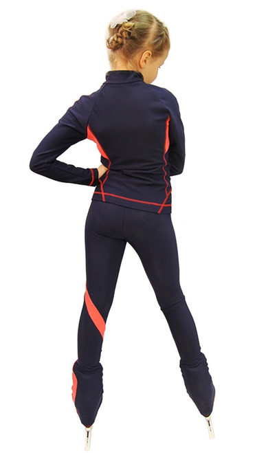 IceDress Figure Skating Pants -Euler (Gray and Coral)