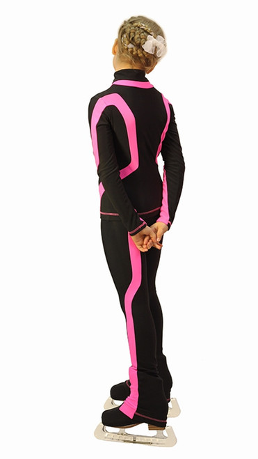 IceDress Figure Skating Pants -Flip  (Black with Pink Line)