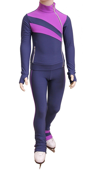 IceDress Figure Skating Pants - Rays (Gray and Purplet)