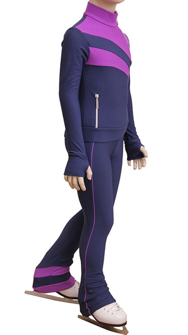 IceDress Figure Skating Pants - Rays (Gray and Purplet)