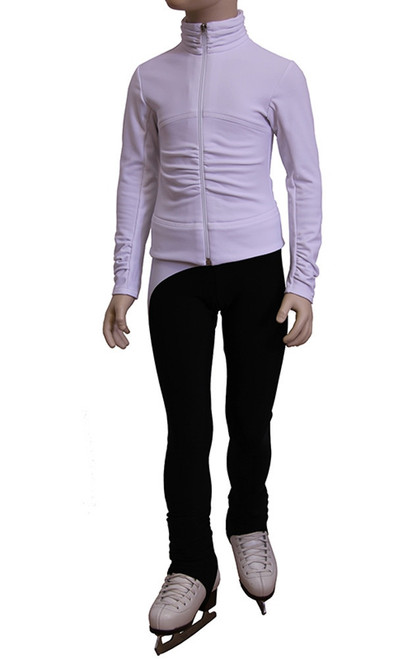 IceDress Figure Skating Jacket - Drape-2 (White)