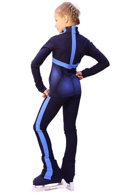 IceDress Figure Skating pants - Jump (Dark Blue with Blue stripes)