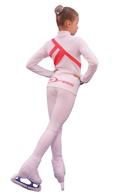 IceDress Figure Skating Outfit - Thermal - IceDress (White with Coral)