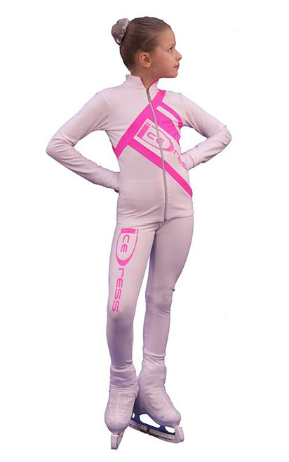 IceDress Figure Skating Outfit - Thermal - IceDress (White with Pink)