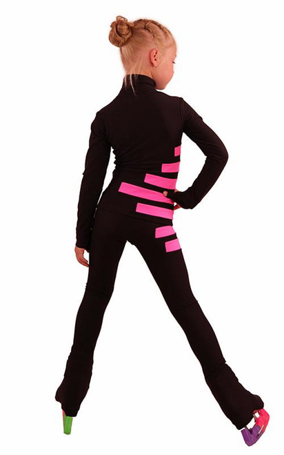 IceDress Figure Skating Outfit - Thermal - IceCode (Black with Pink)