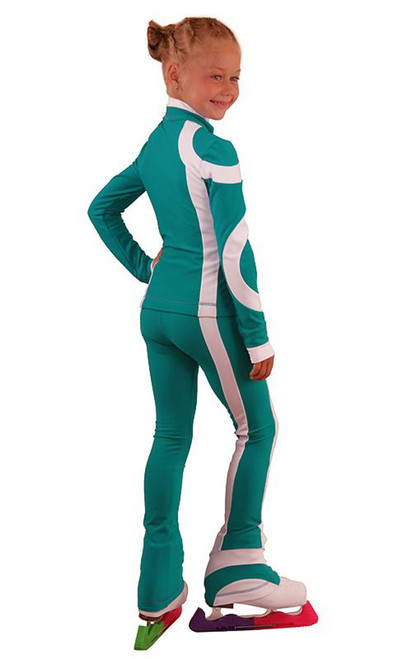 IceDress Figure Skating Outfit - Thermal - Cross-Roll (Emerald with White)