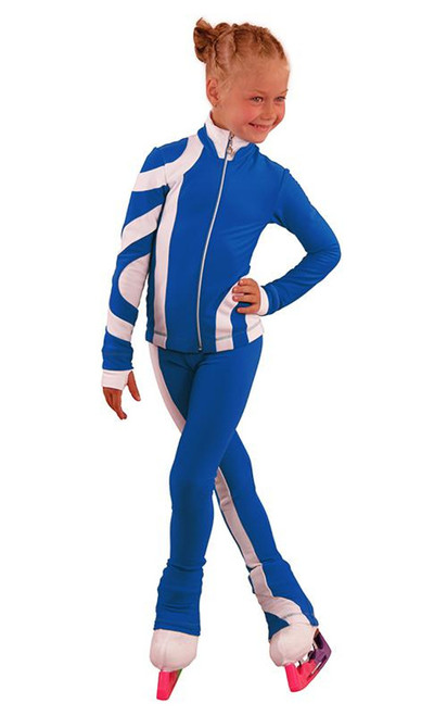 IceDress Figure Skating Outfit - Thermal - Cross-Roll (Cornflower with White)