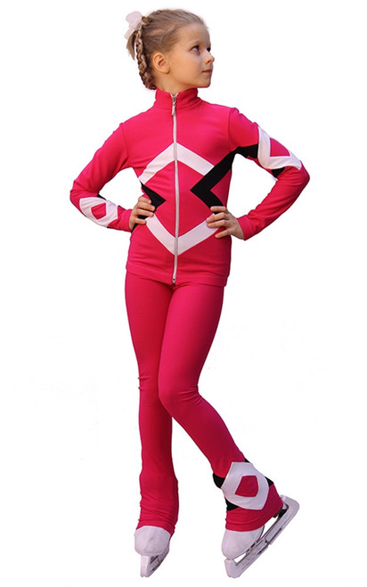 IceDress Figure Skating Outfit - Thermal - Bauer (Pink, Black and White)