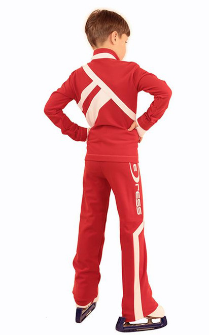 IceDress Figure Skating Outfit - Thermal - IceDress for Boys(Red with White )