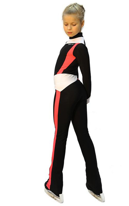 IceDress - Figure Skating Training Overalls  - Skating (Black, Coral and White )