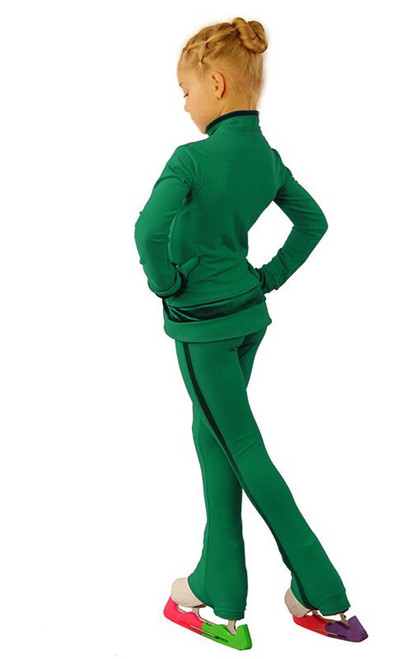 IceDress Figure Skating Outfit - Thermal - Butterfly(Green with velvet and crystals Preciosa)