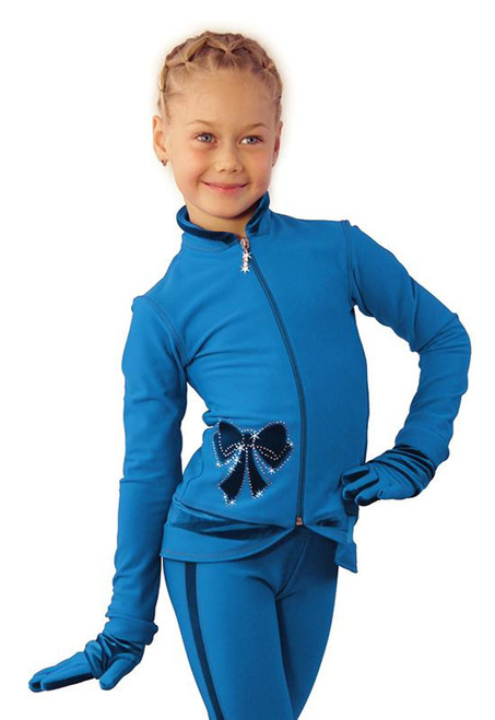 IceDress Figure Skating Outfit - Thermal - Butterfly(Blue with velvet and crystals Preciosa)