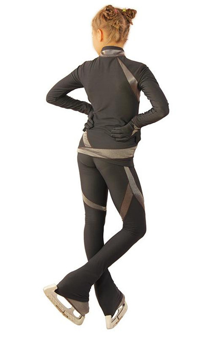 IceDress - Figure Skating Training Outfit - Cascade-Silver (Dark Grey with Silver)